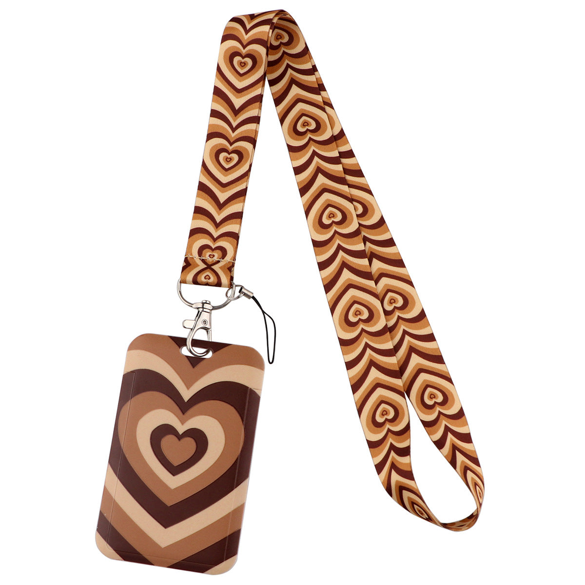 Wholesale Heart-shaped Love Mobile Phone Strap Meal Card Bus Access Control Work ID Brand Hard Shell Card Holder